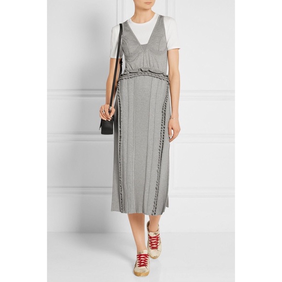 ALEXANDER WANG Ruffle Jersey Grey Dress Sz 4 - Picture 2 of 11
